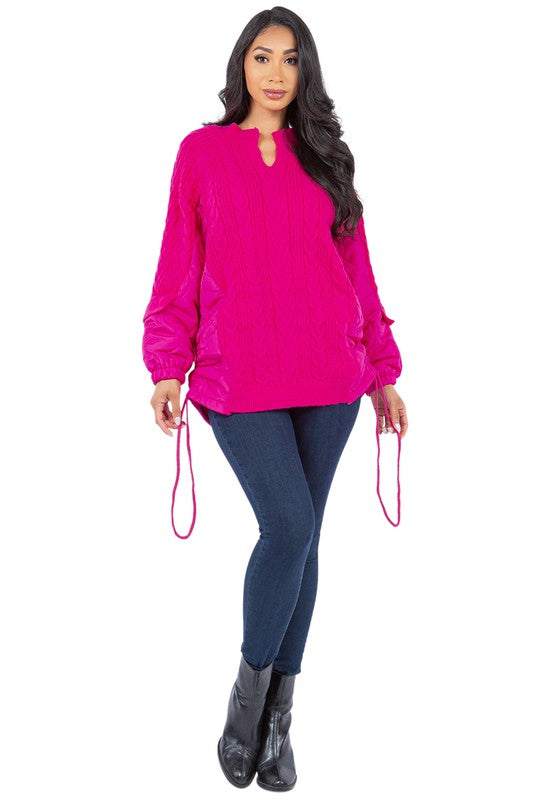 WOMEN FASHION SWEATER FUCHSIA L by By Claude | Fleurcouture