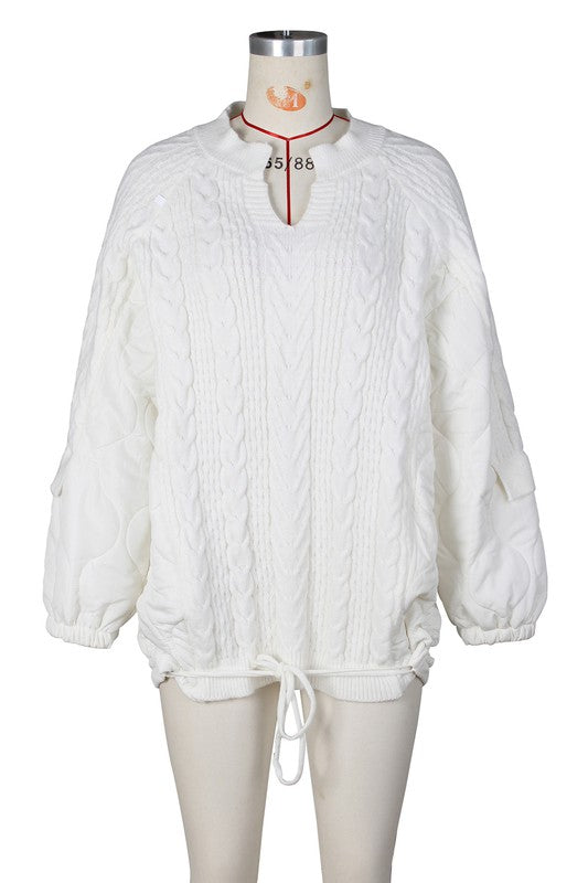 WOMEN FASHION SWEATER WHITE L by By Claude | Fleurcouture