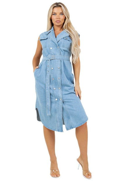 WOMEN SEXY DENIM VEST DRESS by By Claude | Fleurcouture