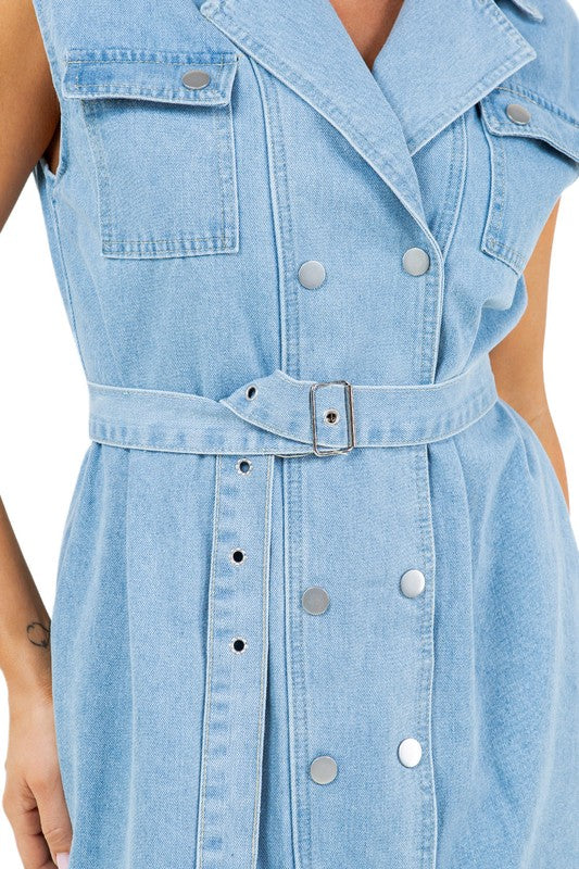 WOMEN SEXY DENIM VEST DRESS by By Claude | Fleurcouture