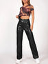 WOMEN SEXY PU LEATHER PANTS BLACK S by By Claude | Fleurcouture