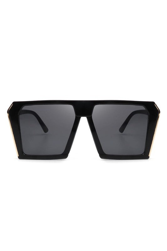 Women Square Oversize Fashion Sunglasses Black OneSize Accessories by Cramilo Eyewear | Fleurcouture