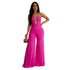 Women Wear Solid Color Trousers Jumpsuit Women S Rose Red by Miss Siss | Fleurcouture