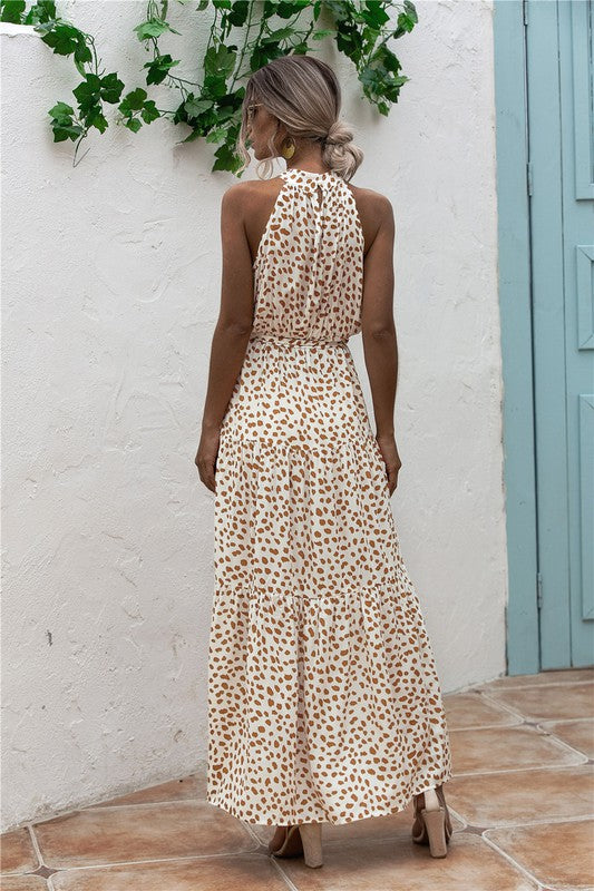 Womens Polka Dot Maxi Dress by Annva USA | Fleurcouture