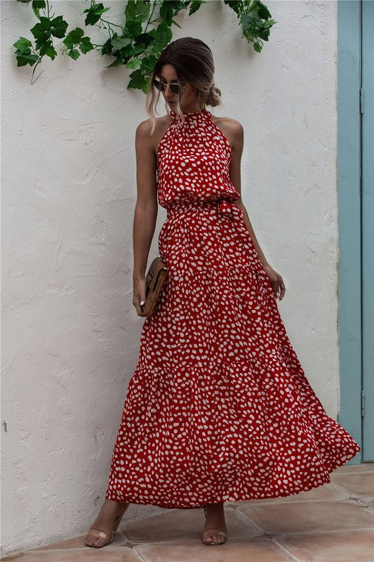 Womens Polka Dot Maxi Dress by Annva USA | Fleurcouture