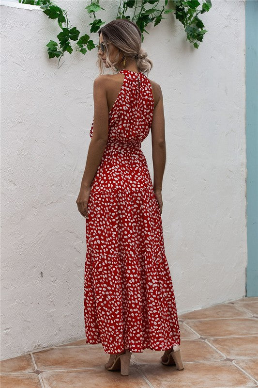 Womens Polka Dot Maxi Dress by Annva USA | Fleurcouture