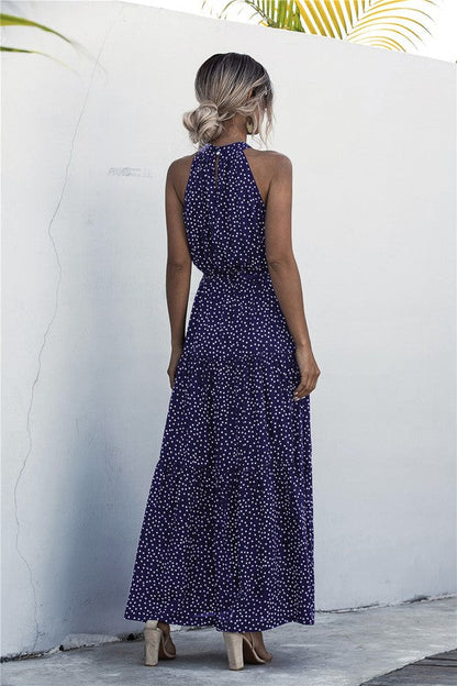 Womens Polka Dot Maxi Dress by Annva USA | Fleurcouture