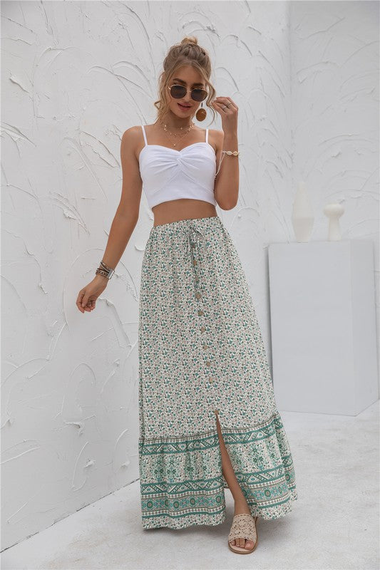 Womens Print Maxi Skirt by Annva USA | Fleurcouture