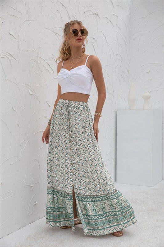 Womens Print Maxi Skirt by Annva USA | Fleurcouture