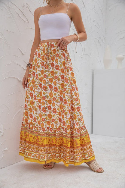 Womens Print Maxi Skirt by Annva USA | Fleurcouture