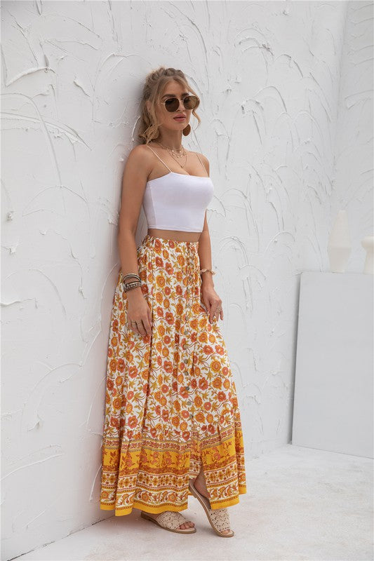 Womens Print Maxi Skirt by Annva USA | Fleurcouture