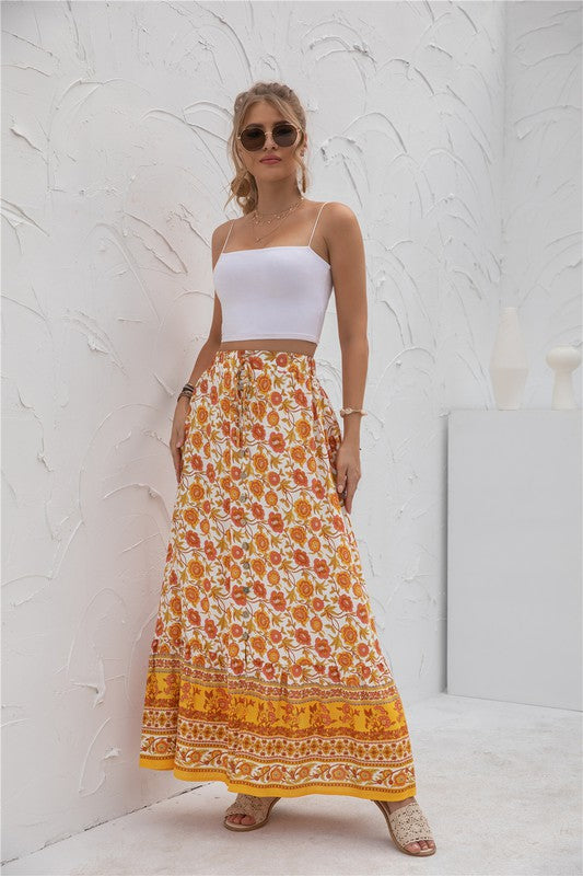 Womens Print Maxi Skirt by Annva USA | Fleurcouture