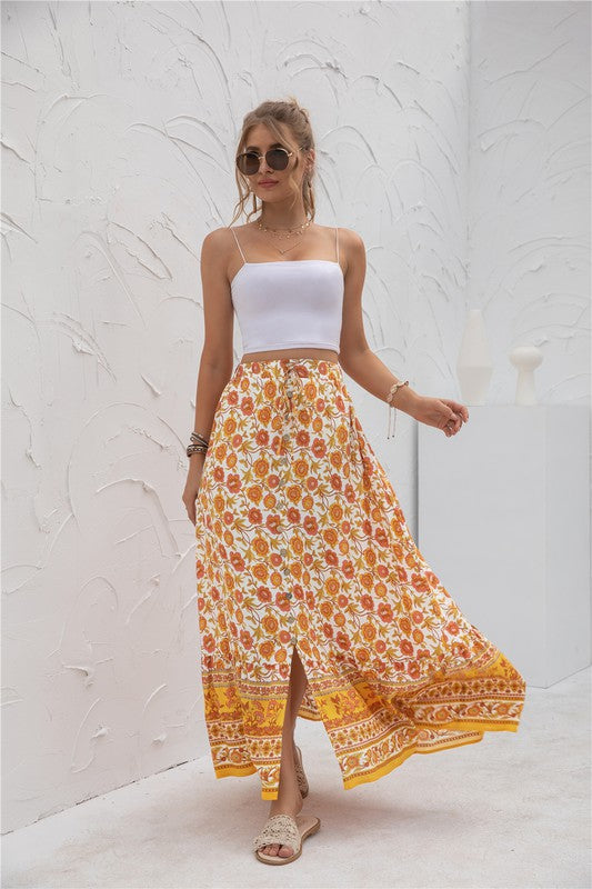 Womens Print Maxi Skirt by Annva USA | Fleurcouture