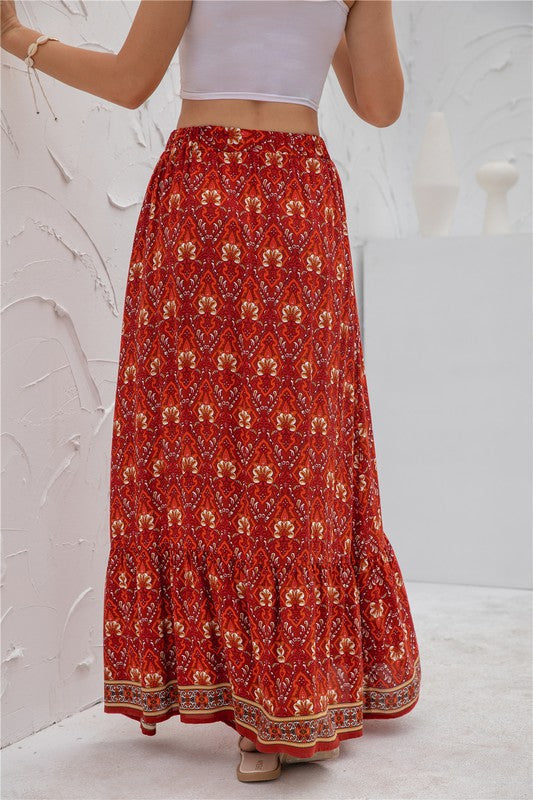 Womens Print Maxi Skirt by Annva USA | Fleurcouture