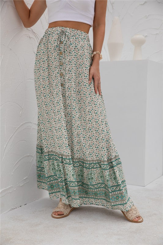 Womens Print Maxi Skirt by Annva USA | Fleurcouture