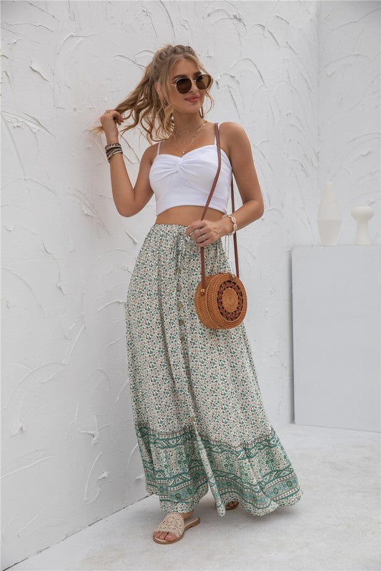 Womens Print Maxi Skirt by Annva USA | Fleurcouture