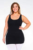 Womens Seamless Tank Top - PLUS SIZE Black Plus by Yelete | Fleurcouture