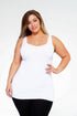 Womens Seamless Tank Top - PLUS SIZE White Plus by Yelete | Fleurcouture