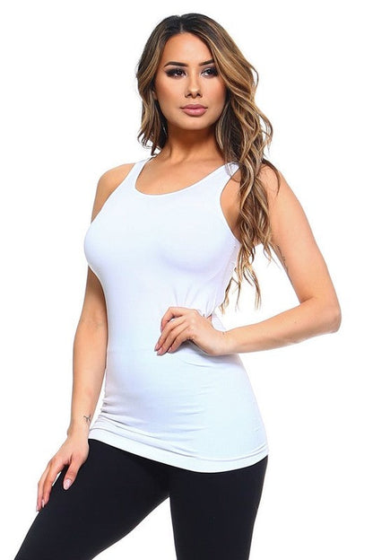 Womens Seamless Tank Top White OS by Yelete | Fleurcouture