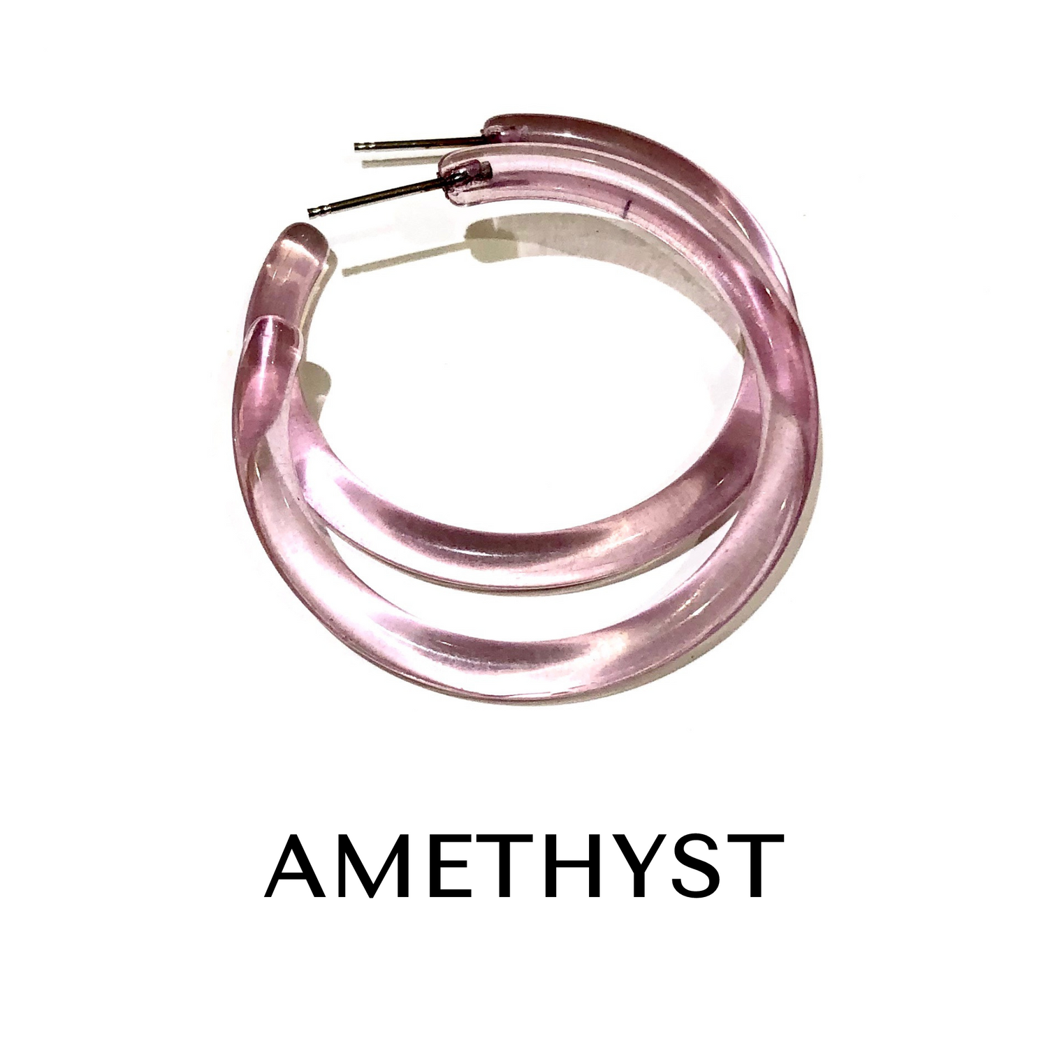 XL Jelly Hoop Earrings - 2 inch Amethyst Jelly Hoops XL by Leetie Lovendale | Fleurcouture