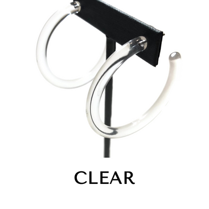 XL Jelly Hoop Earrings - 2 inch Clear Jelly Hoops XL by Leetie Lovendale | Fleurcouture