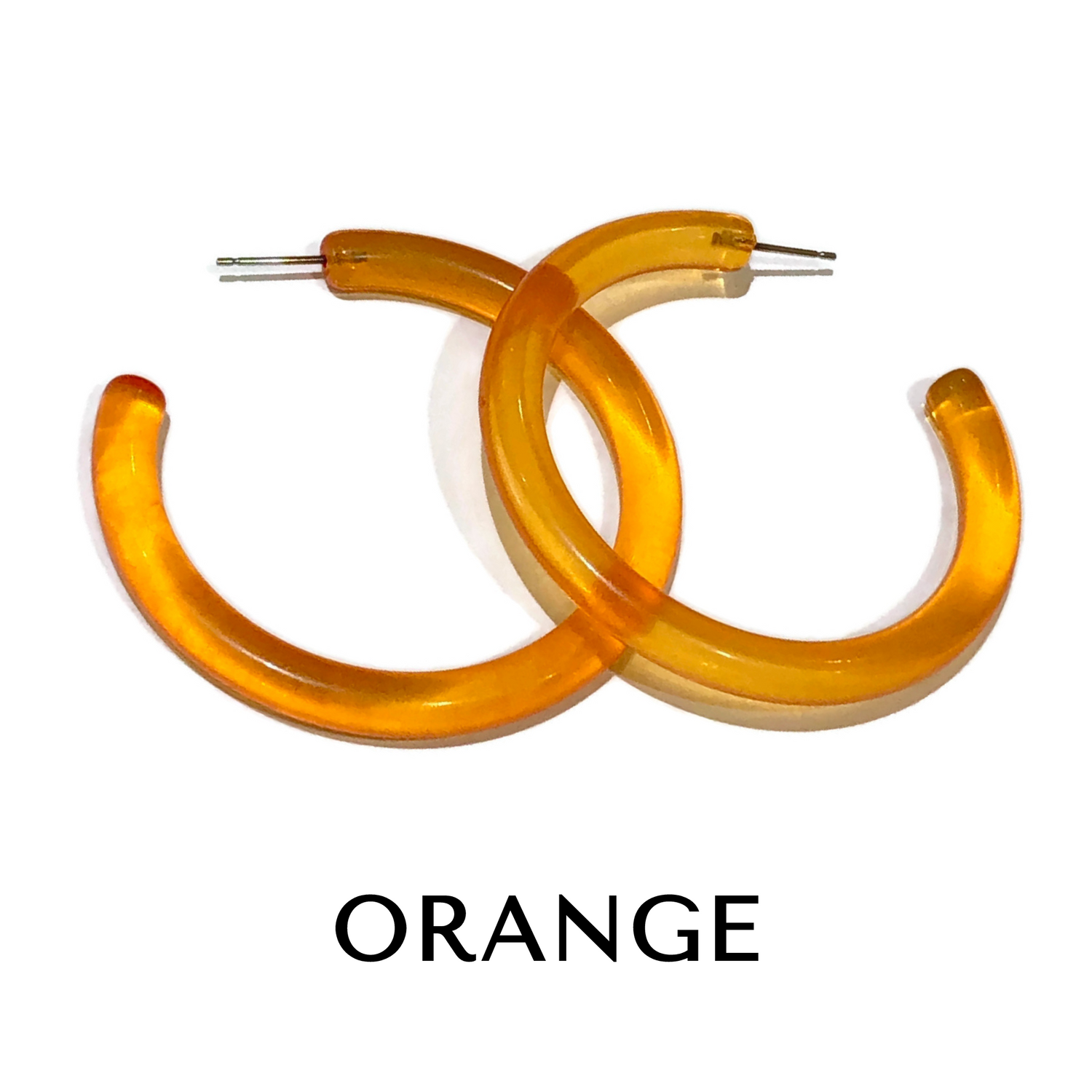 XL Jelly Hoop Earrings - 2 inch Orange Jelly Hoops XL by Leetie Lovendale | Fleurcouture