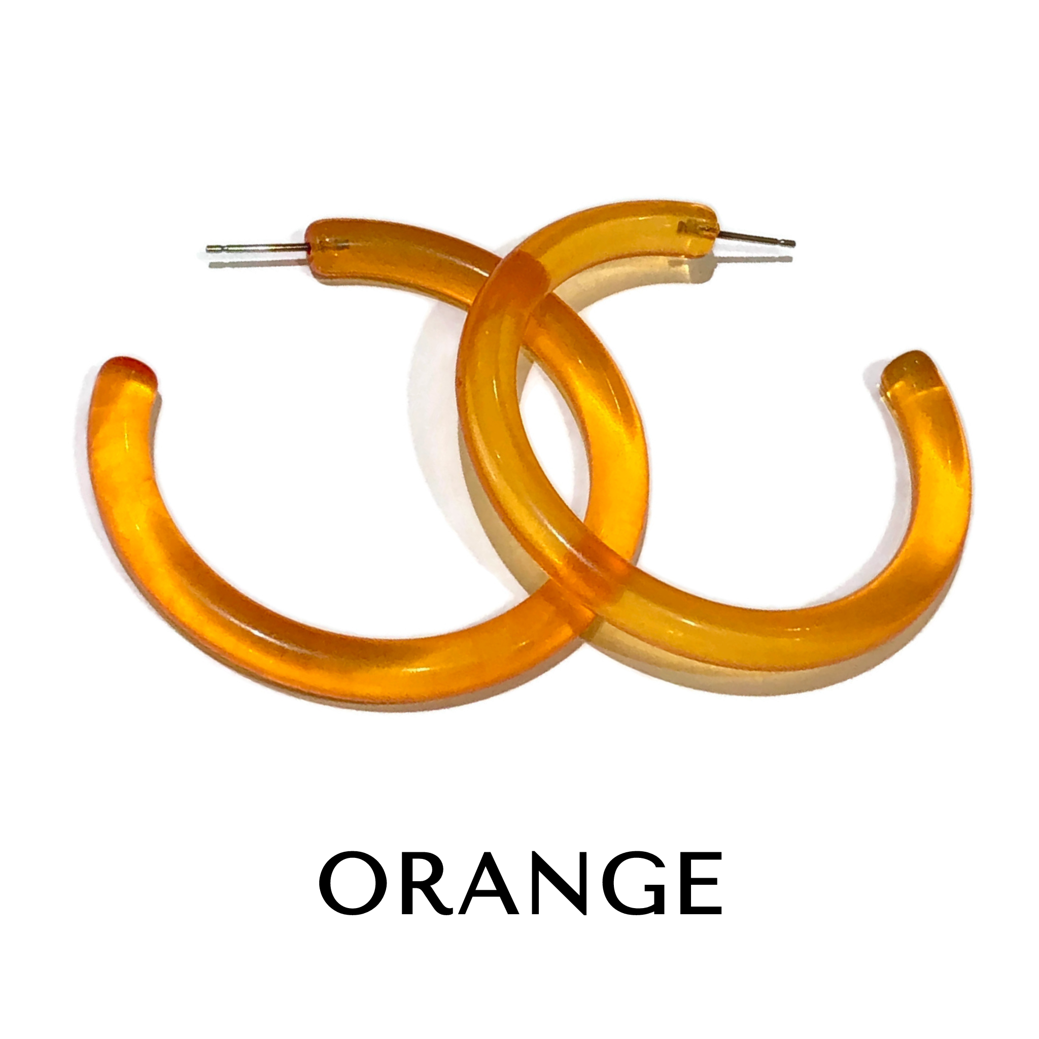 XL Jelly Hoop Earrings - 2 inch Orange Jelly Hoops XL by Leetie Lovendale | Fleurcouture