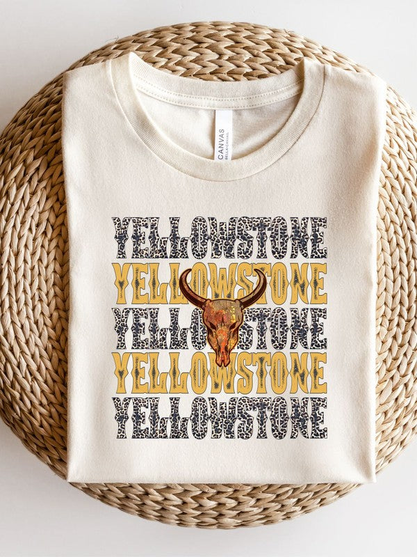 Yellowstone Stacked Leopard Boutique Style Tee Cream L by Ocean and 7th | Fleurcouture