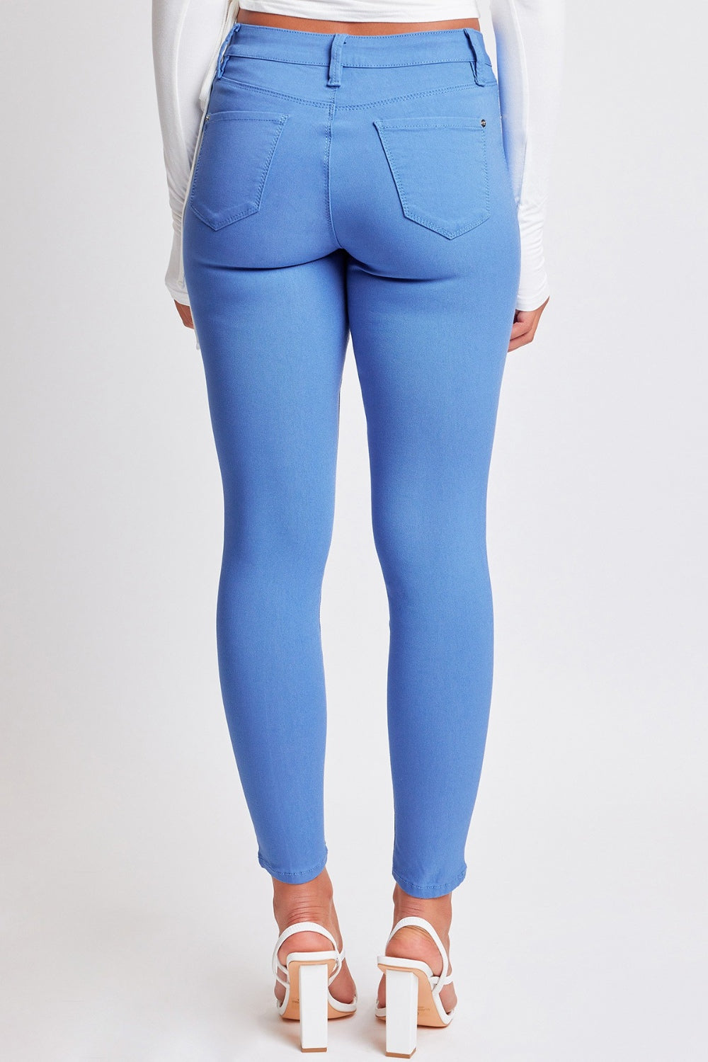 YMI Jeanswear Full Size Hyperstretch Mid-Rise Skinny Pants Blue Women&