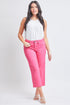 YMI Jeanswear Full Size Mid-Rise Hyperstretch Cropped Straight Pants FieryCoral S Women&