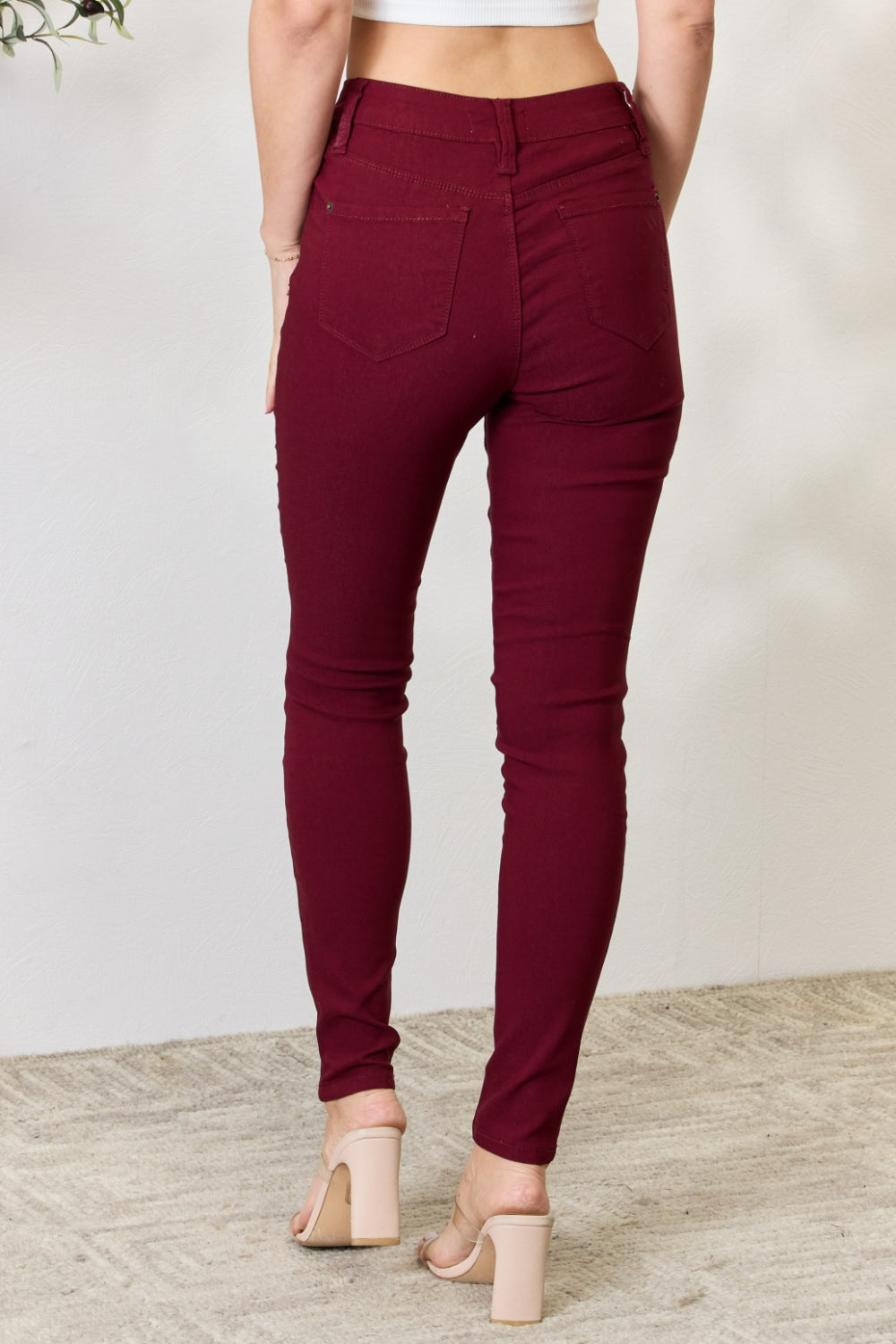 YMI Jeanswear Hyperstretch Mid-Rise Skinny Jeans DARK WINE Women&