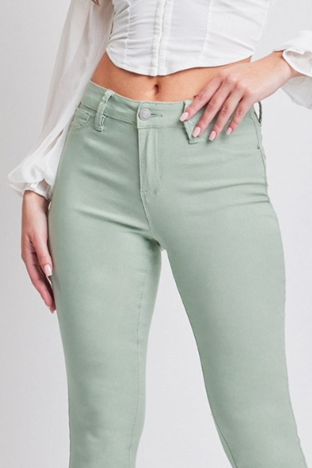 YMI Jeanswear Hyperstretch Mid-Rise Skinny Jeans Jade Women&