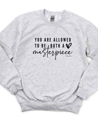 YOU ARE A MASTERPIECE POSITIVE VIBES SWEATSHIRT by LL | Fleurcouture