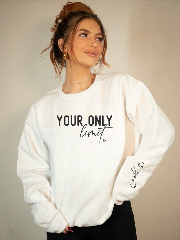 Your Only Limit Is You CrewNeck Sweatshirt White 2X by Ocean and 7th | Fleurcouture