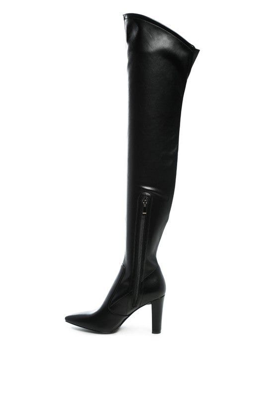 ZADE THIGH HIGH LONG BOOTS IN STRETCH PATENT PU 5 by Rag Company | Fleurcouture