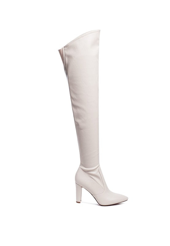 ZADE THIGH HIGH LONG BOOTS IN STRETCH PATENT PU 5 by Rag Company | Fleurcouture