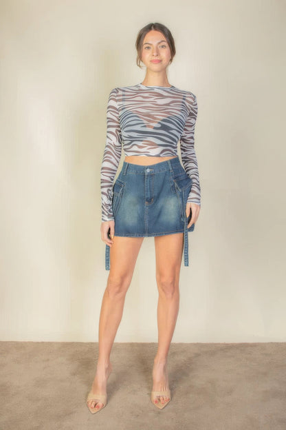 Zebra Print Sexy Sheer Mesh Top by Fleurcouture | Fleurcouture