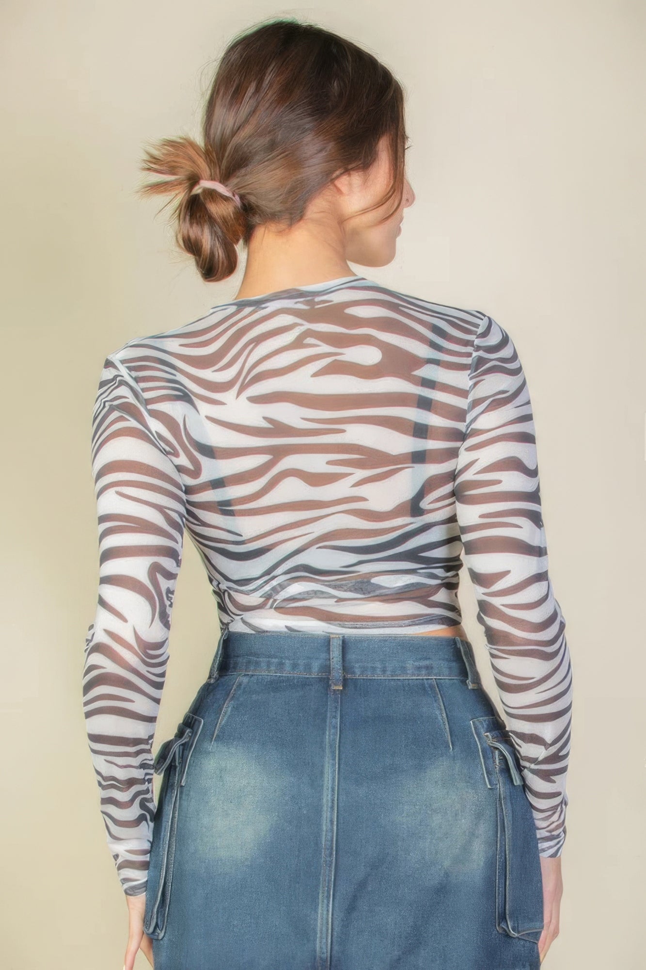 Zebra Print Sexy Sheer Mesh Top by Fleurcouture | Fleurcouture