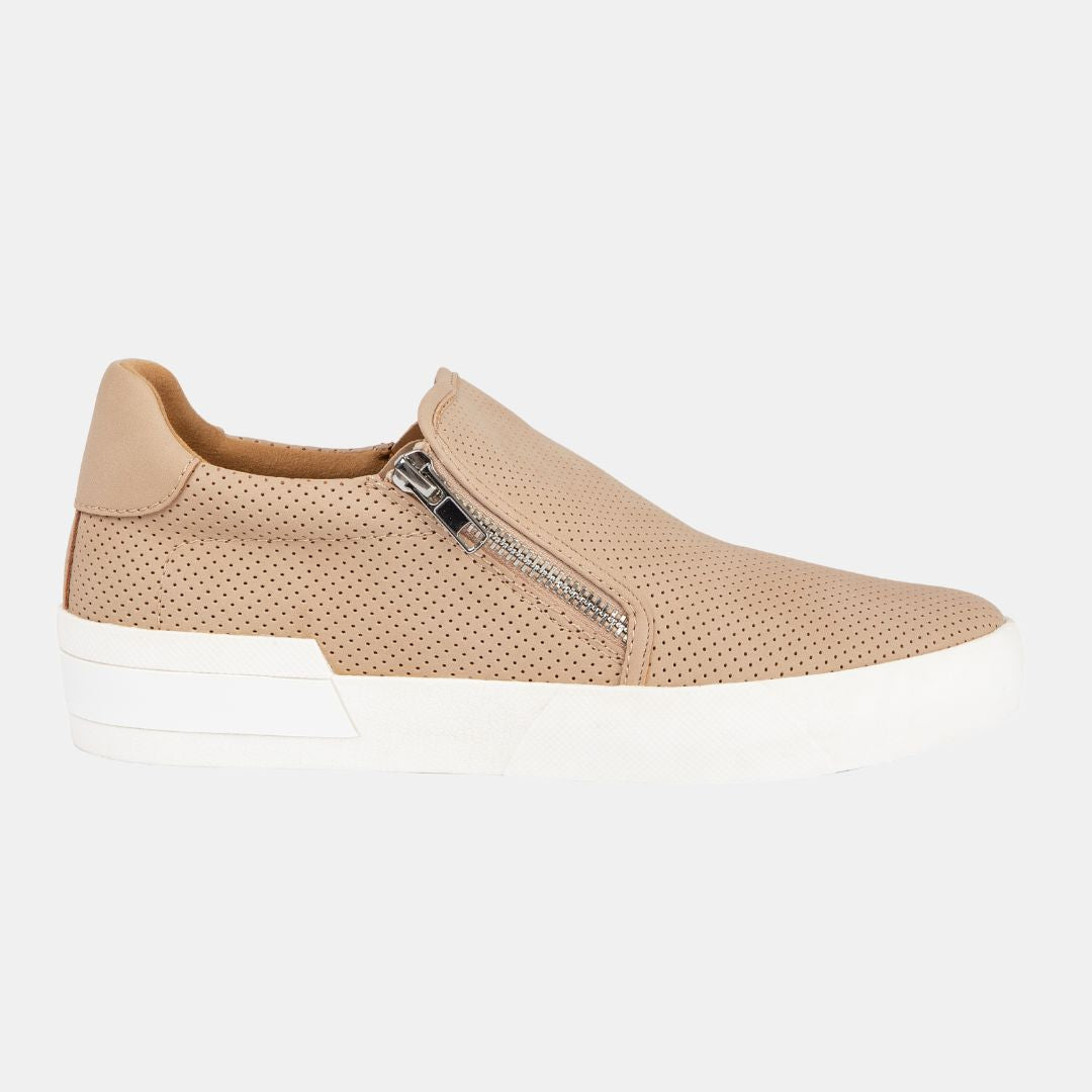 Zion Double Zipper Sneaker 6 Nude SNEAKERS by MODAPASSO | Fleurcouture