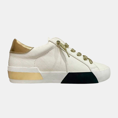 Zion Lace up Sneakers 6 White/Gold SNEAKERS by MODAPASSO | Fleurcouture